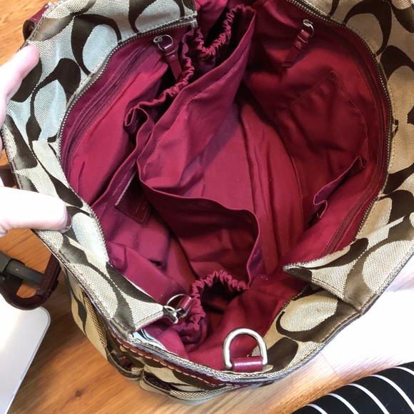 Coach Red & Brown Diaper Bag - Picture 5 of 8